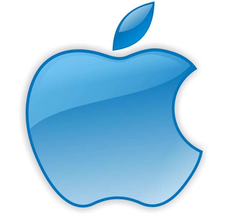 apple logo blue
