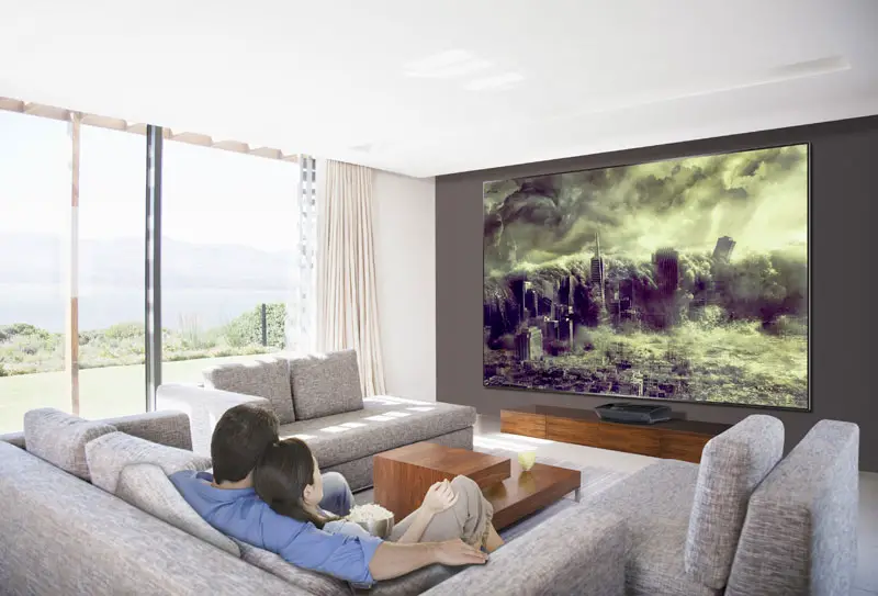 100 inch tv living room