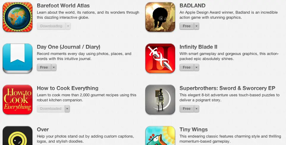 free apps at iTunes