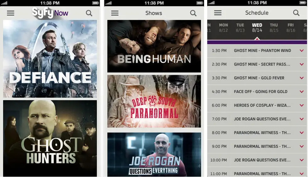 syfy now app ios screenshot