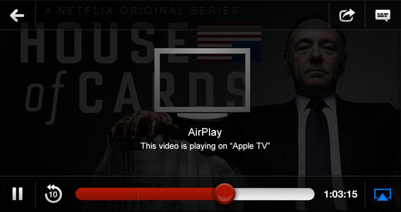 Netflix App iOS 7 Airplay View House of Cards