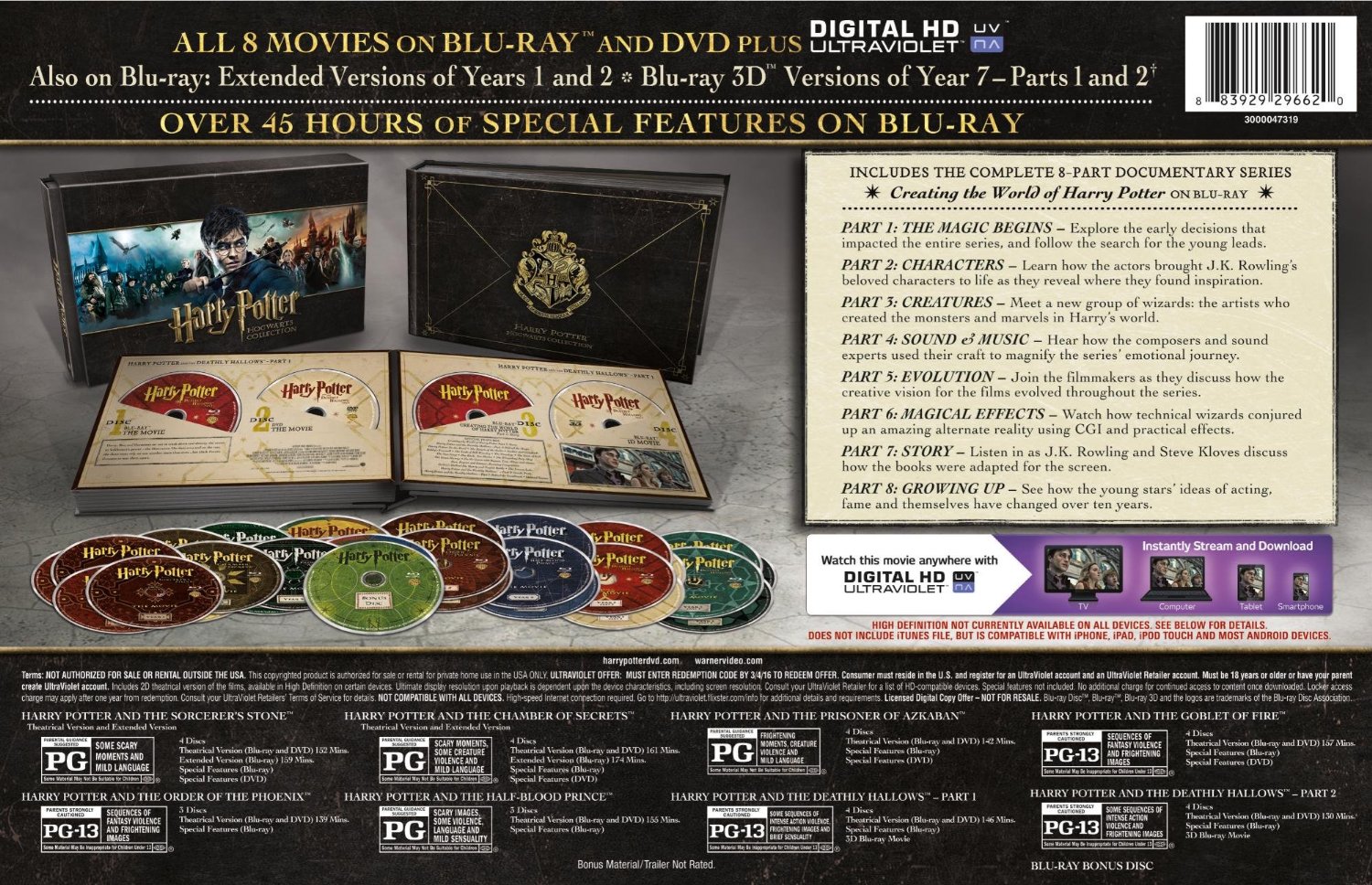 harry potter blu ray box set walmart