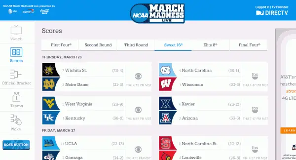 NCAA Men’s Sweet Sixteen Schedule & Live Streaming Info | HD Report