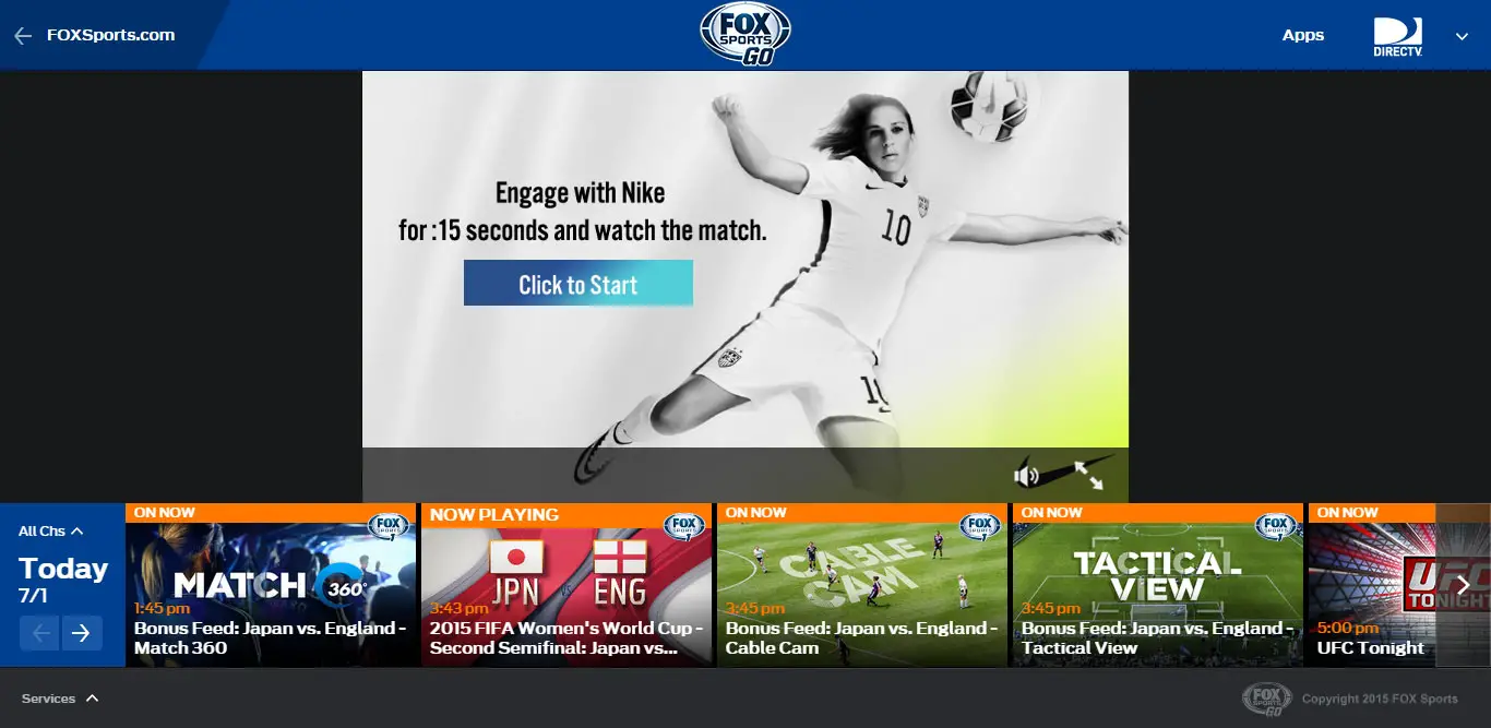Image: FOX Sports Go screenshot by HD Report