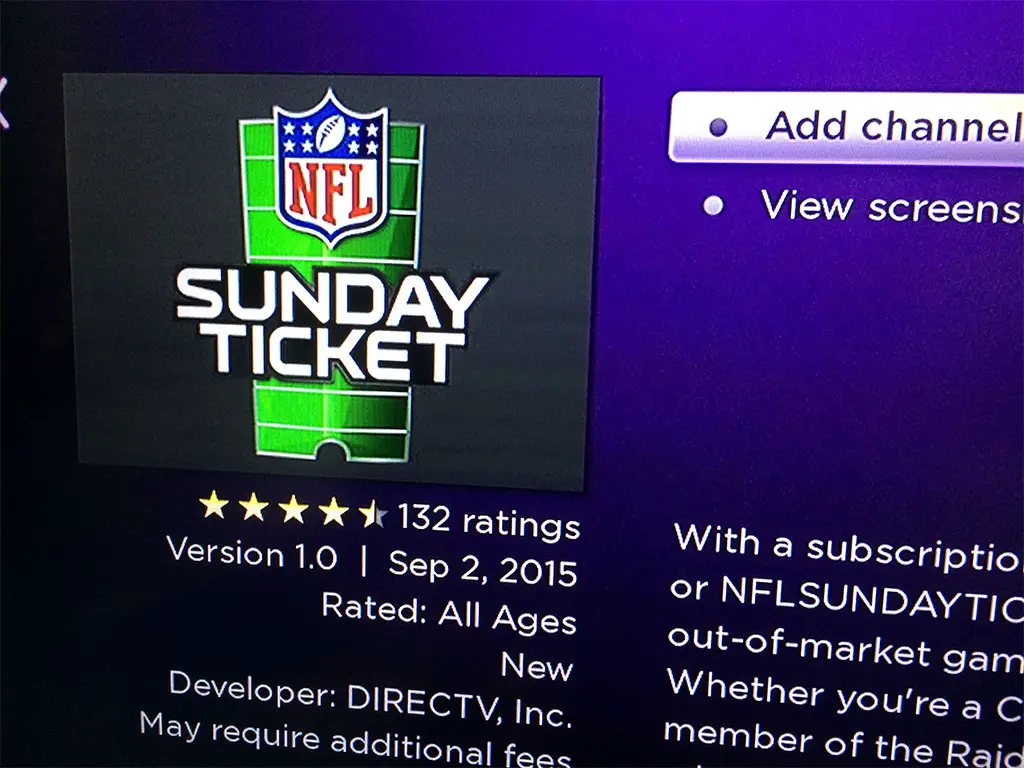 NFL Sunday Ticket on Roku