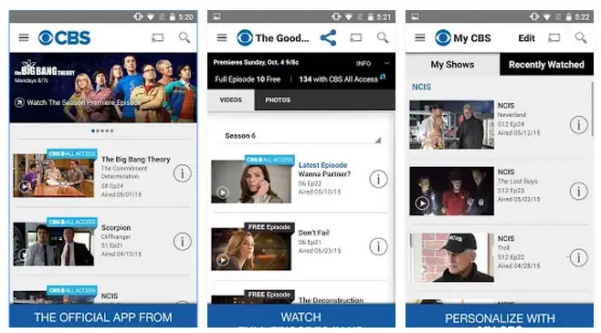 cbs-app-android-phone-screens