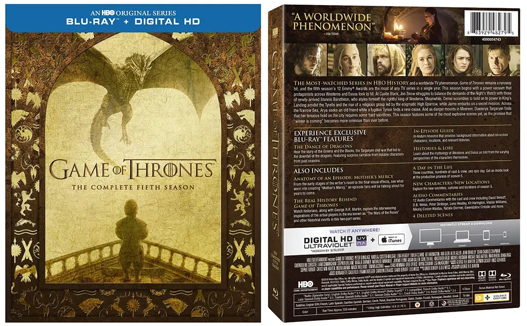 Game of Thrones Season 5 Blu-ray 2up