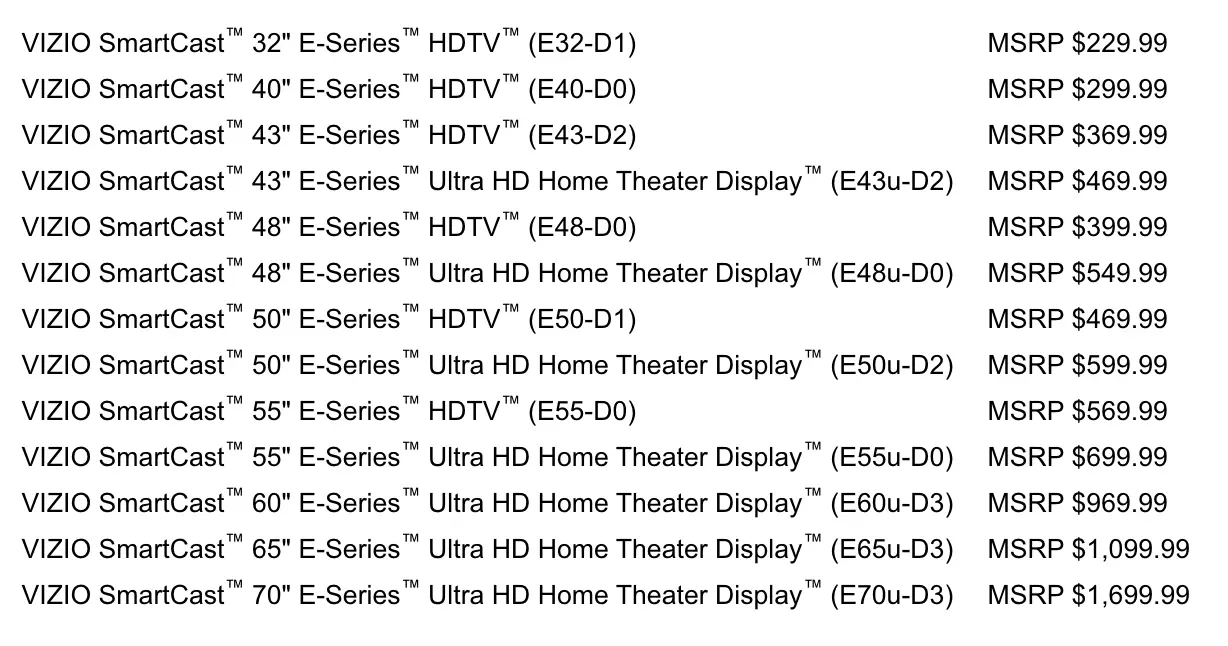 vizio-e-series-4k-uhd-tvs-price-list