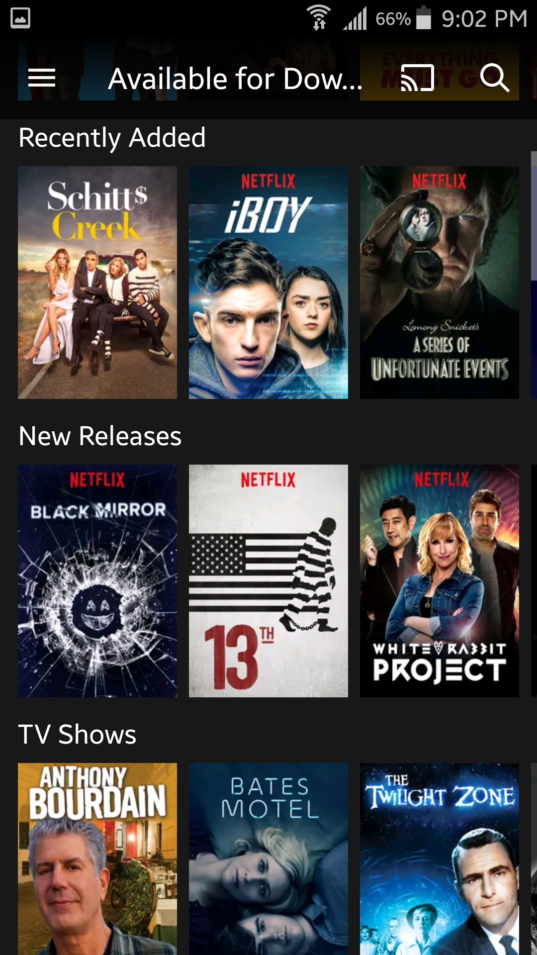 Netflix SD storage