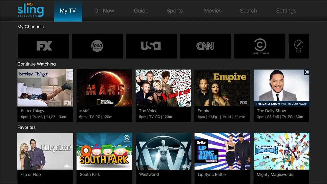 how to watch sling tv on apple tv 4