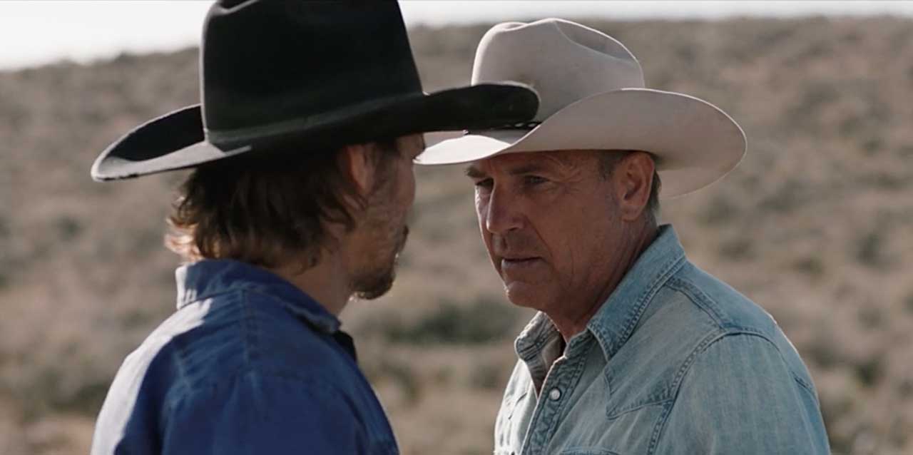 Kevin Costner and Luke Grimes in "Yellowstone"