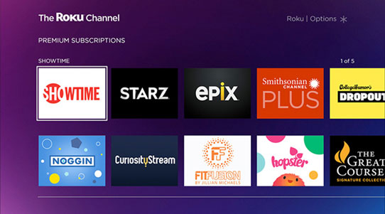 The Roku Channel adding Showtime, Starz, Epix & more ...