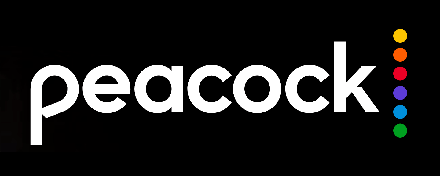 peacock logo on black