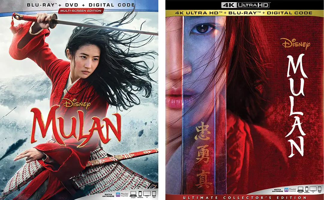 Mulan Blu-ray 4k Blu-ray 2up