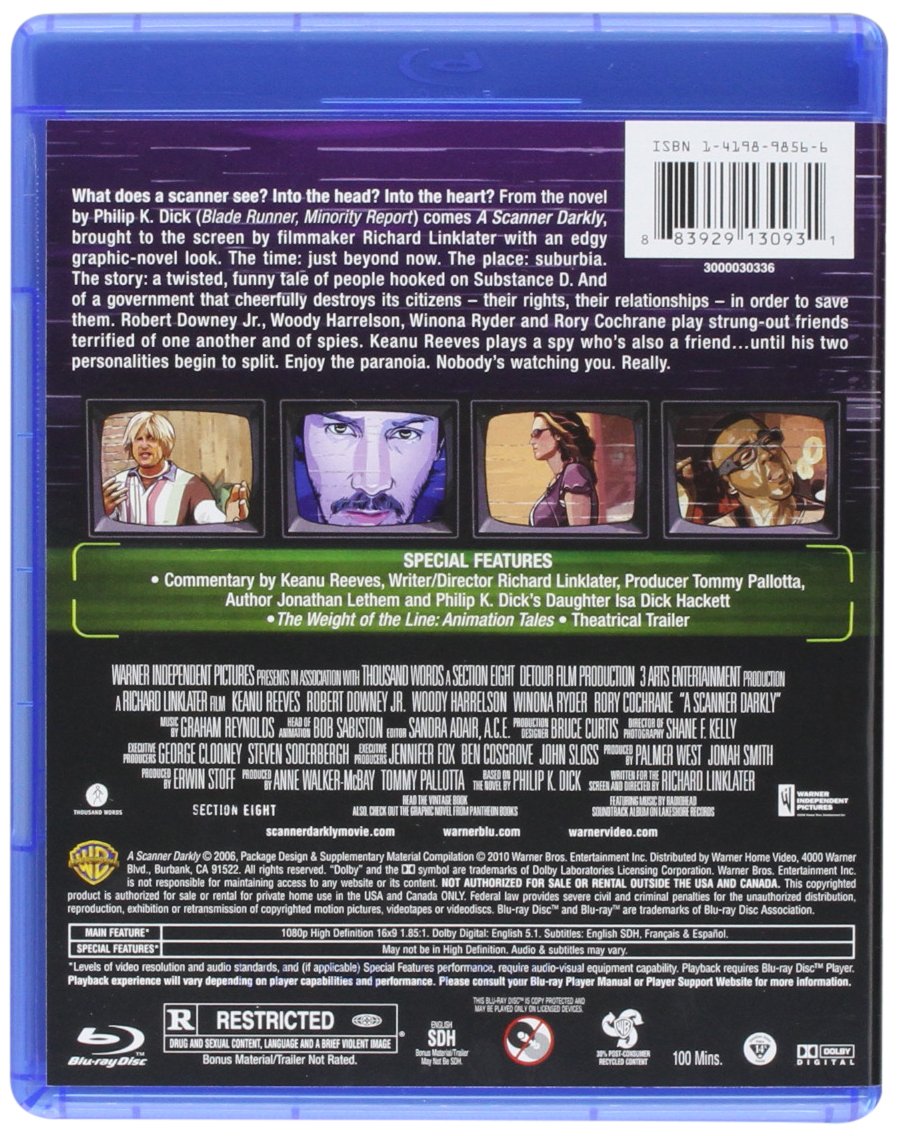 A Scanner Darkly Blu-ray back