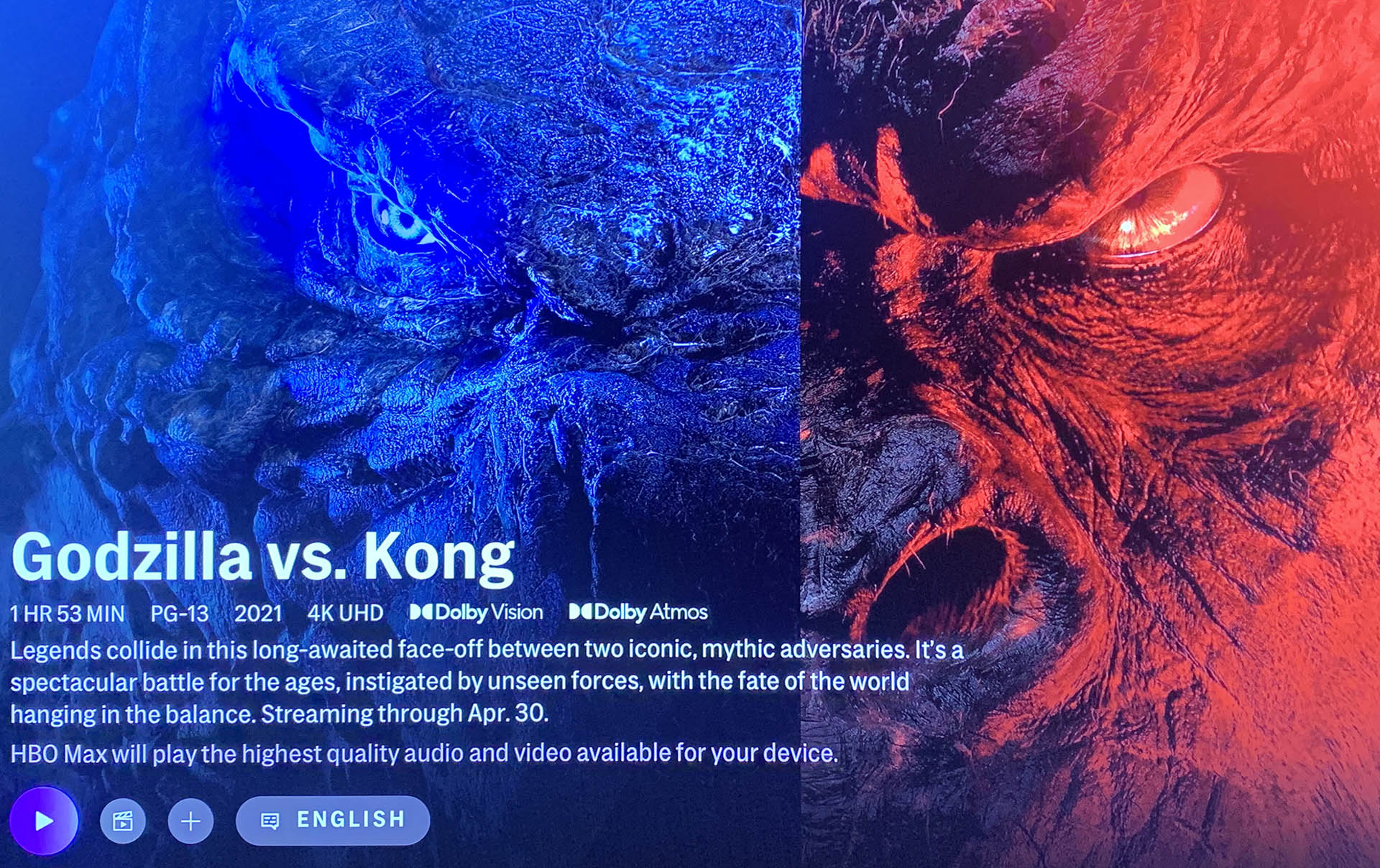 Godzilla vs. Kong HBO Max title