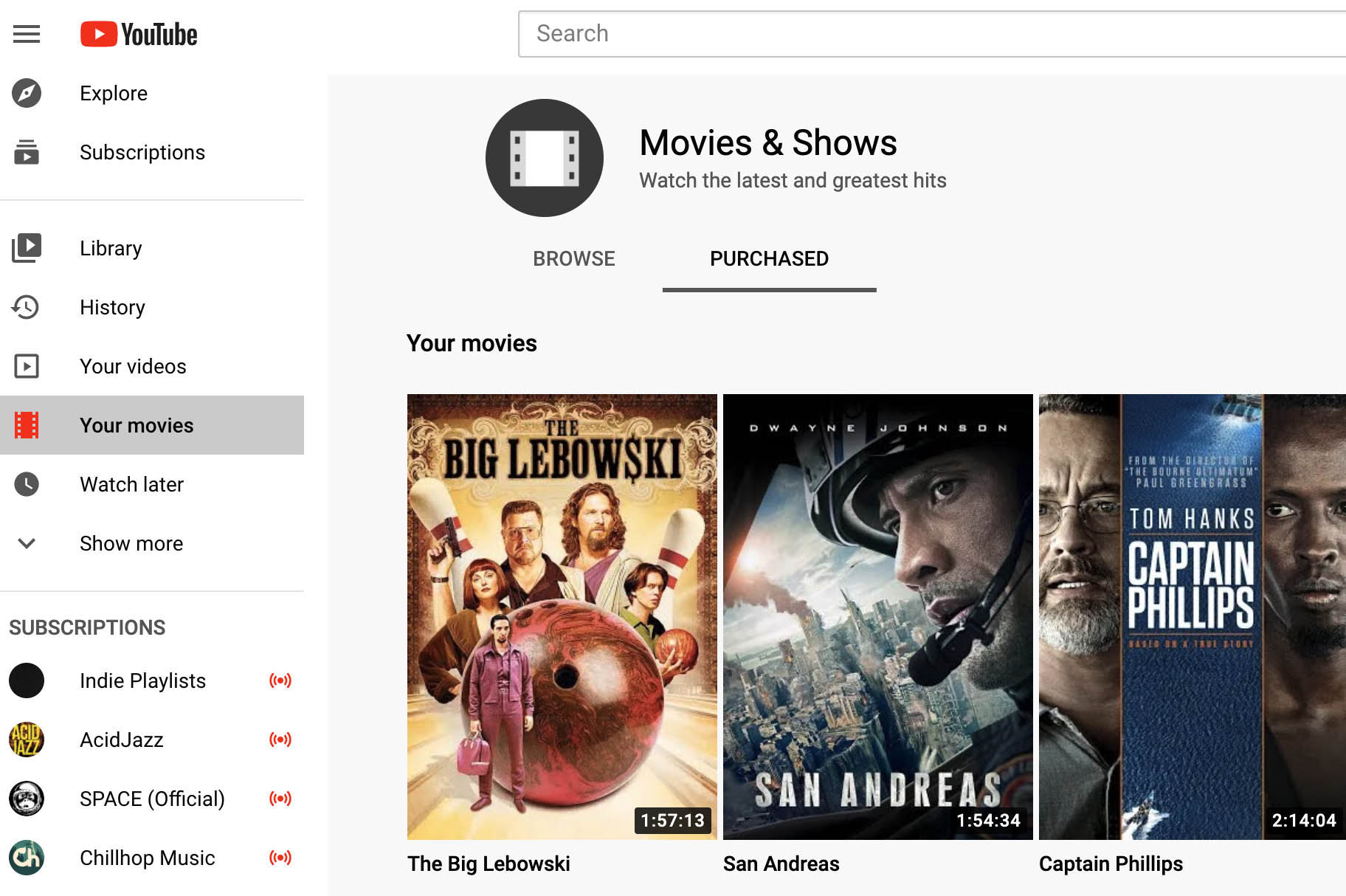 YouTube Movies Anywhere integration