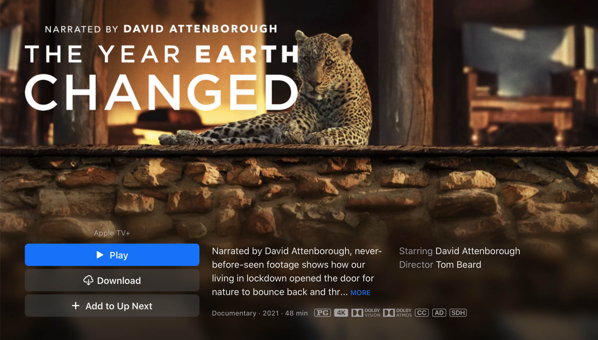 the year earth changed apple tv 4k dolby vision