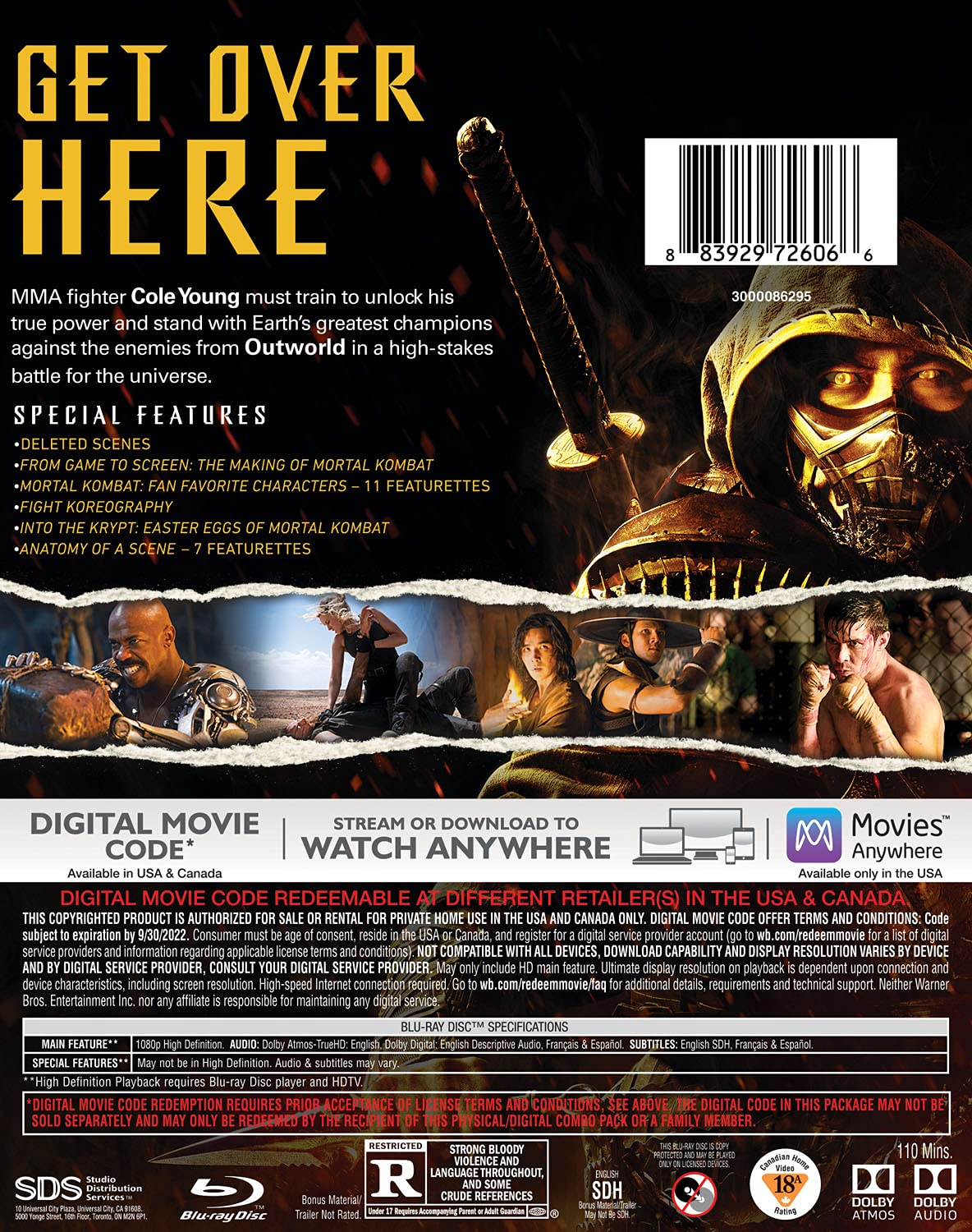Mortal Kombat Blu-ray back
