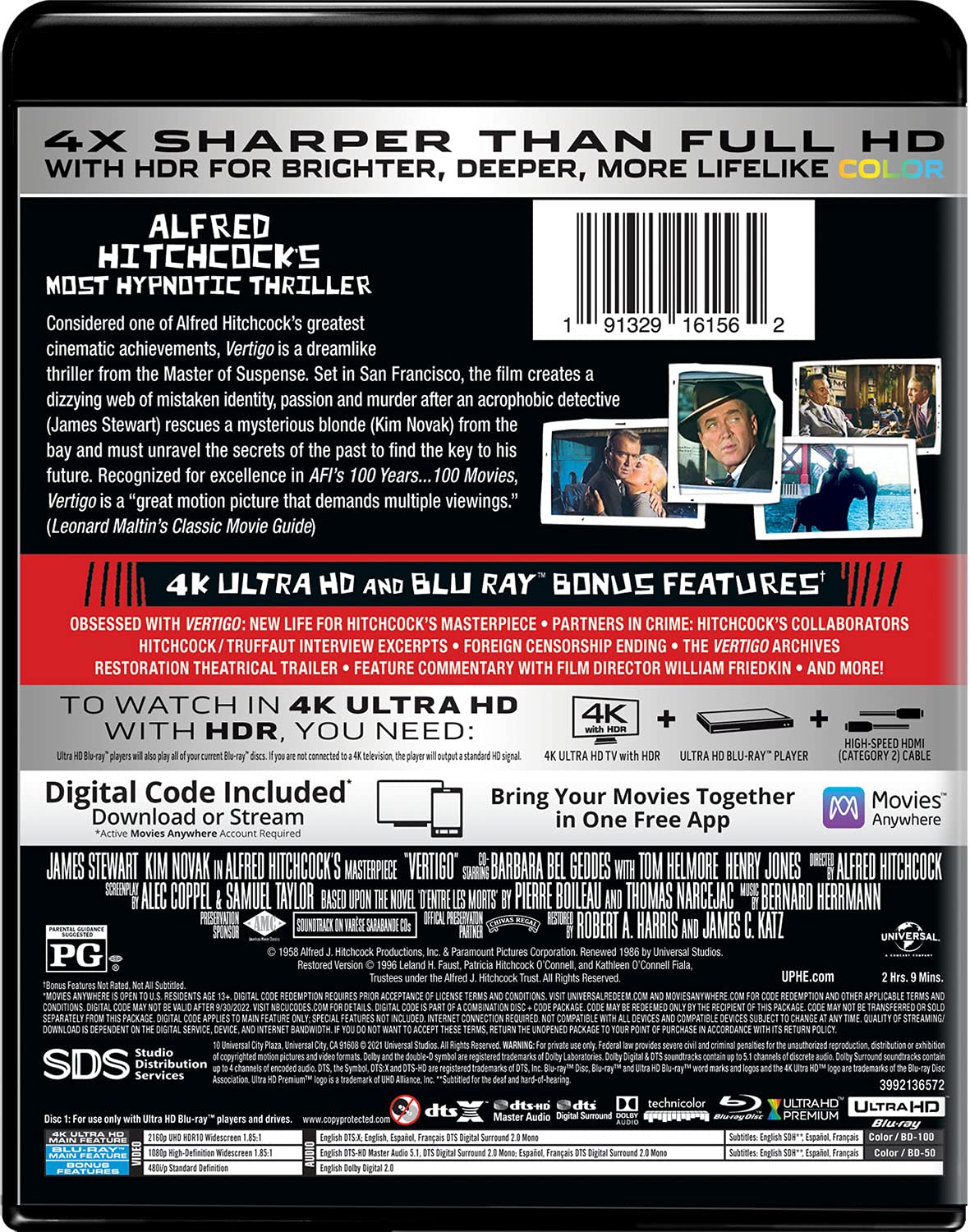 Vertigo 4k Blu-ray back