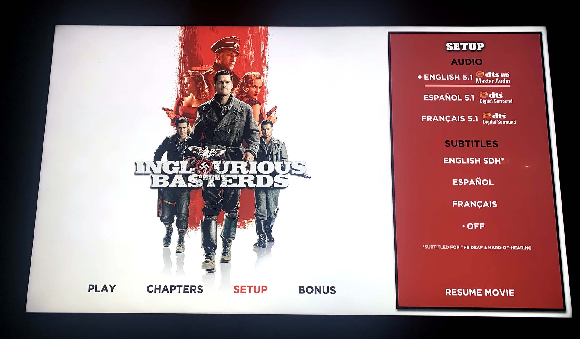 Inglorious Bastards 4k blu-ray setup