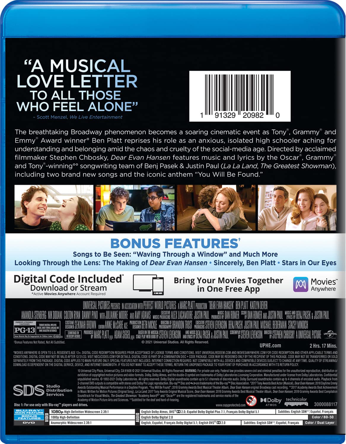 Dear Evan Hansen Blu-ray back