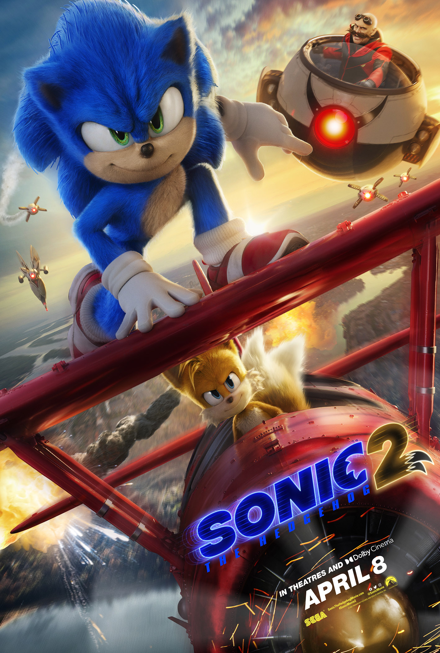 Sonic The Hedgehog 2 poster airplane
