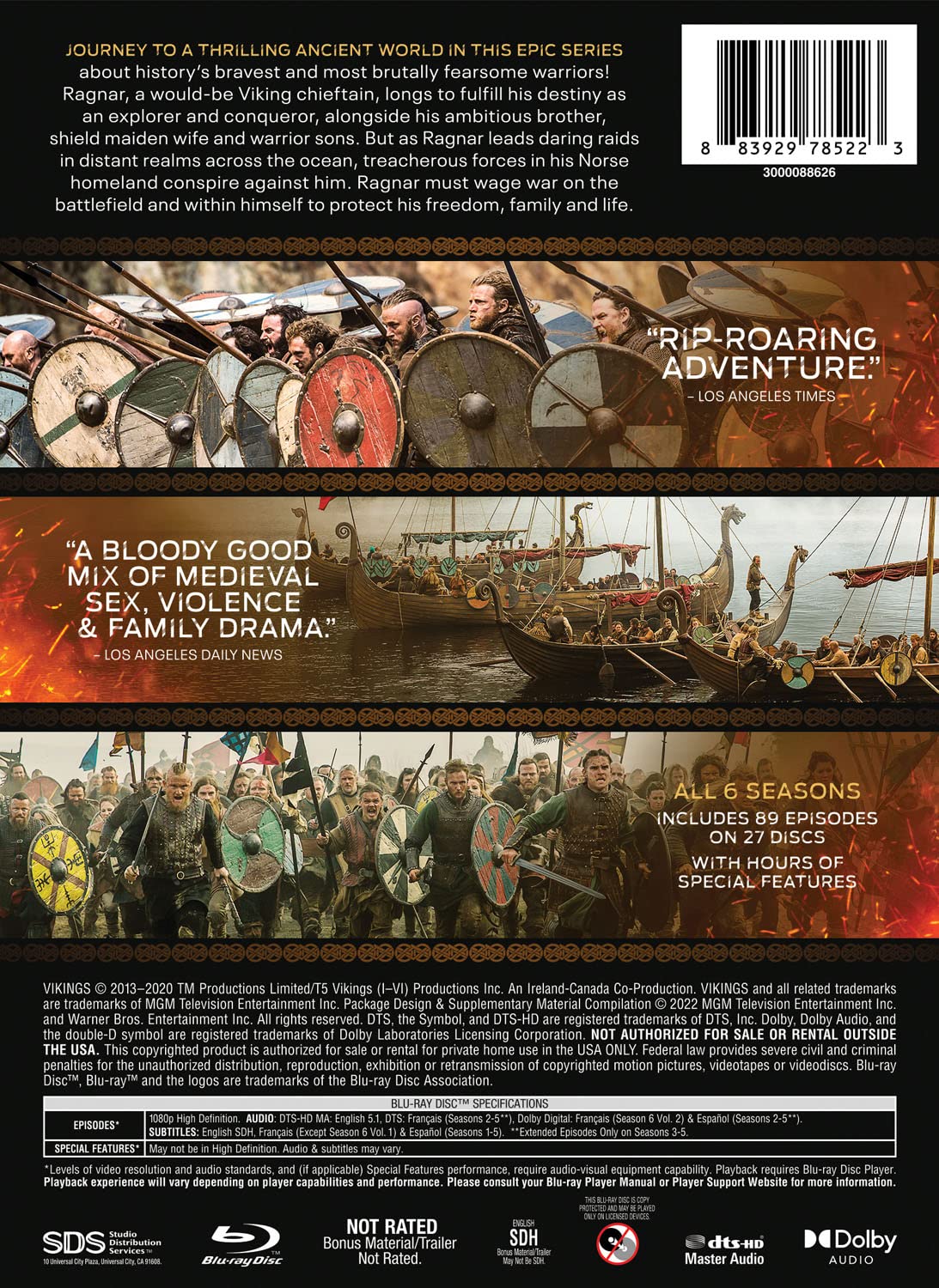 Vikings The Complete Series Blu-ray back
