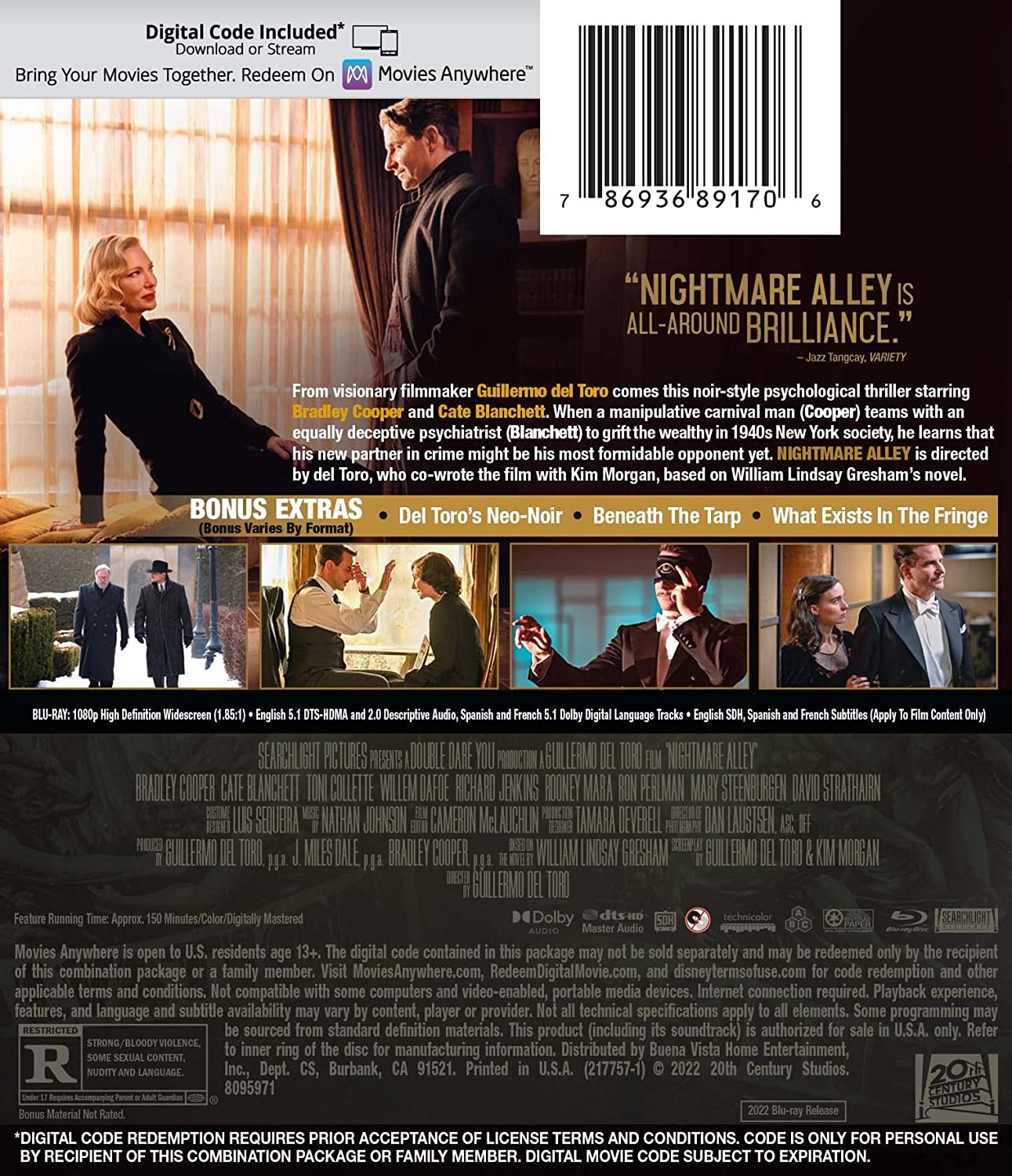 Nightmare Alley Blu-ray back