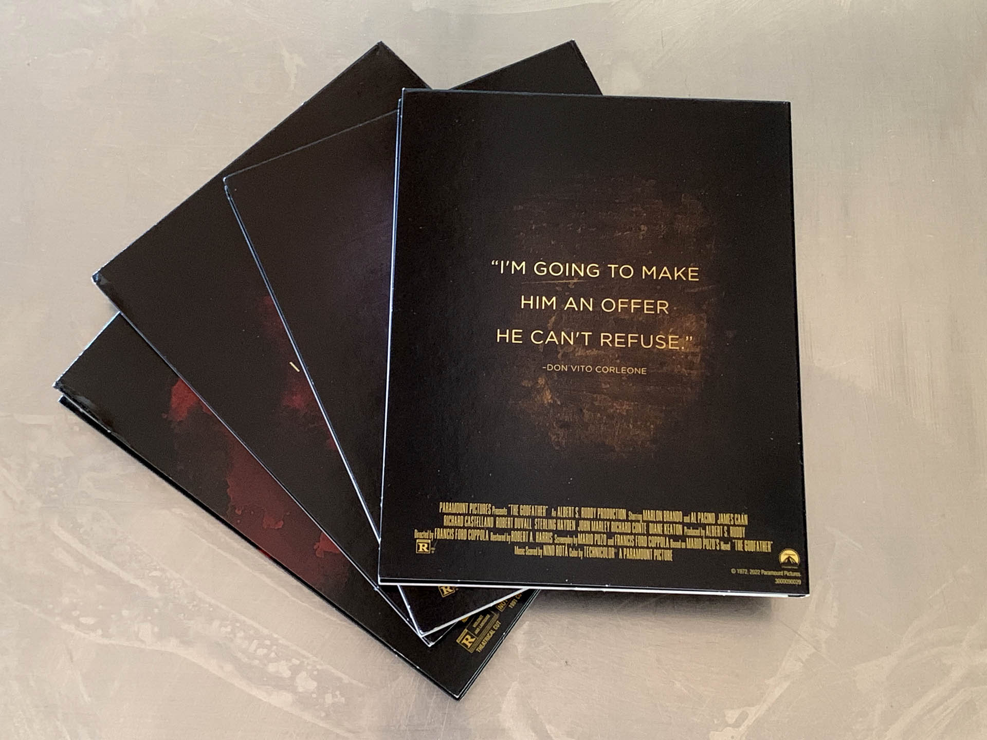 the godfather trilogy 4k Blu-ray back disc cases