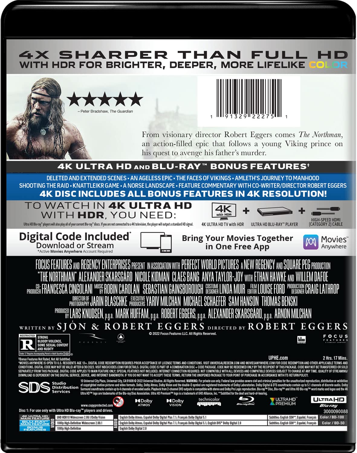 The Northman 4k Blu-ray Collectors Edition back
