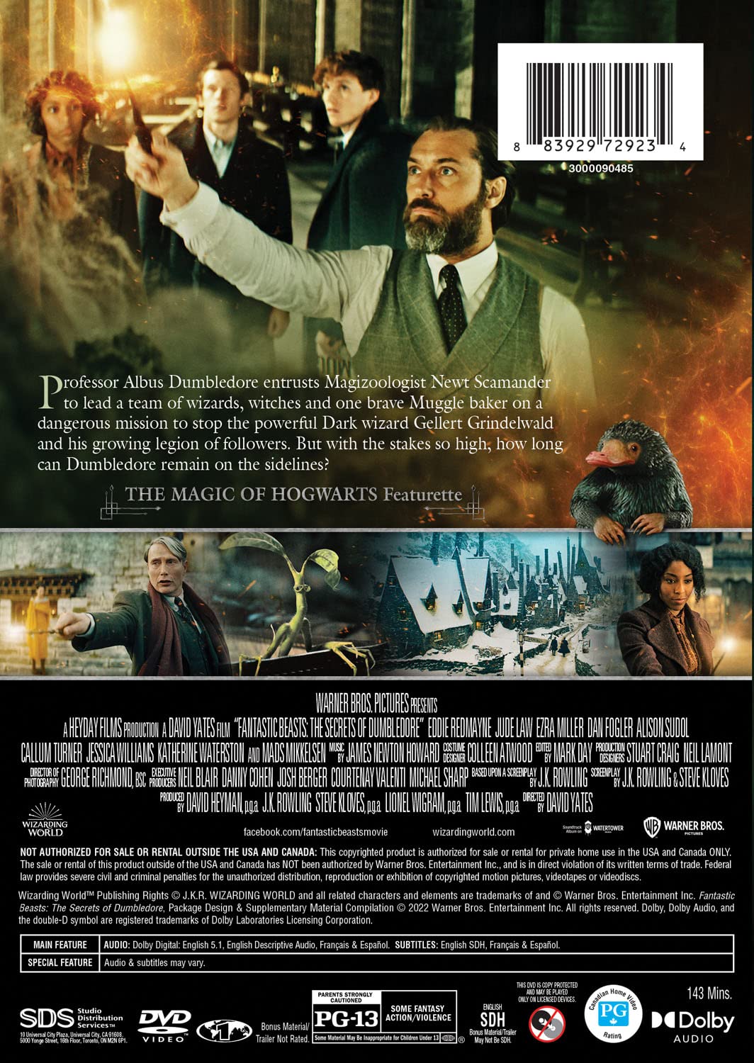 Fantastic Beasts- The Secrets of Dumbledore DVD back