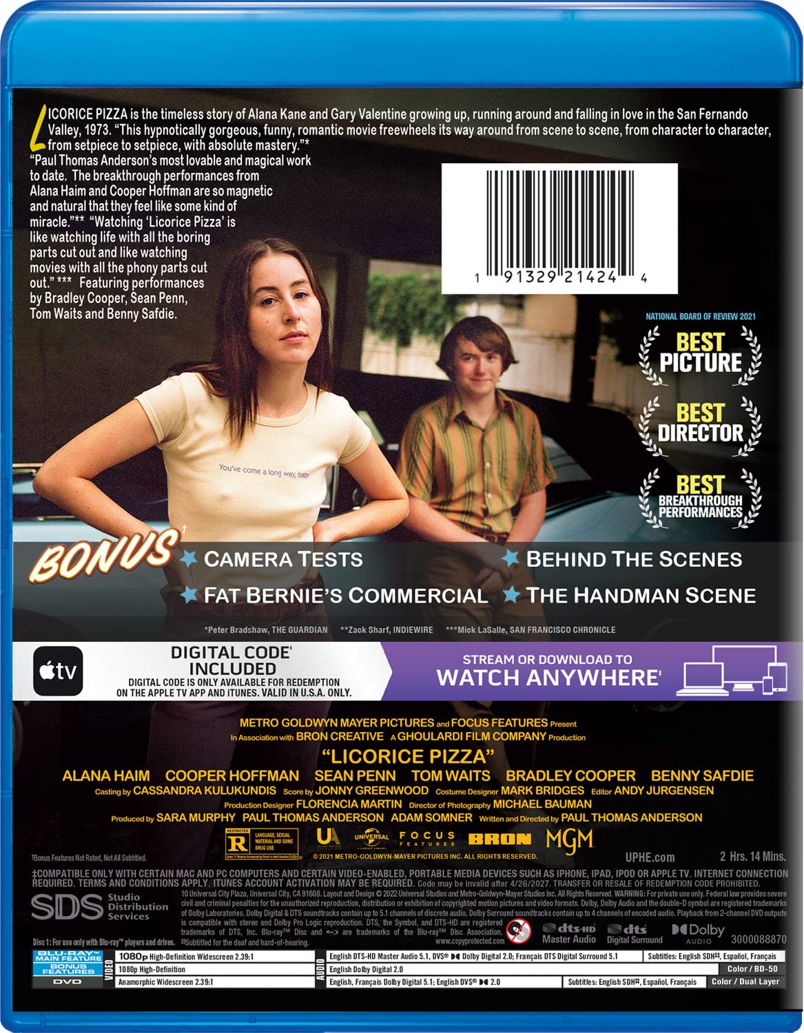 Licorice Pizza (2021) Blu-ray reverse