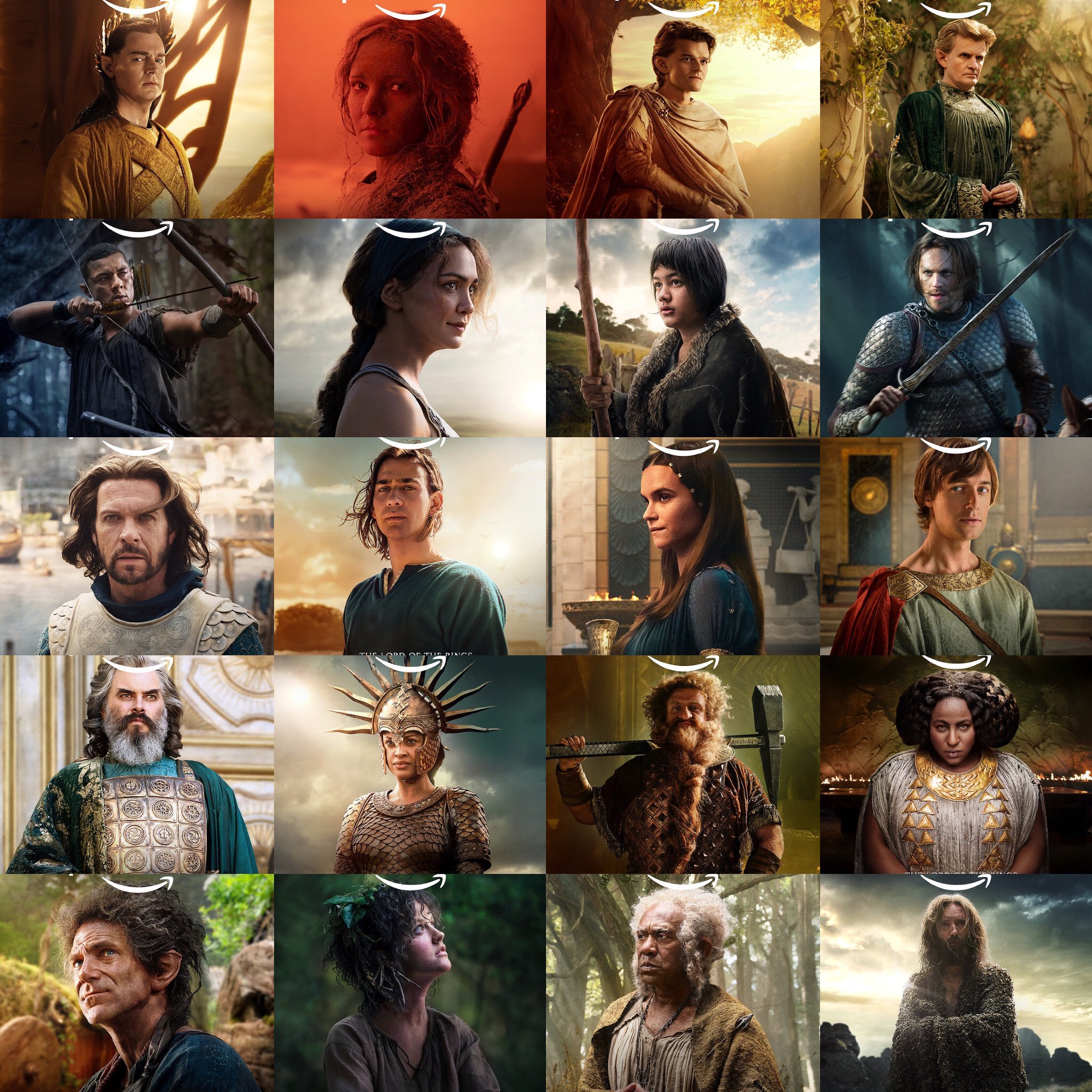 LOTR The Rings of Power character poster grid