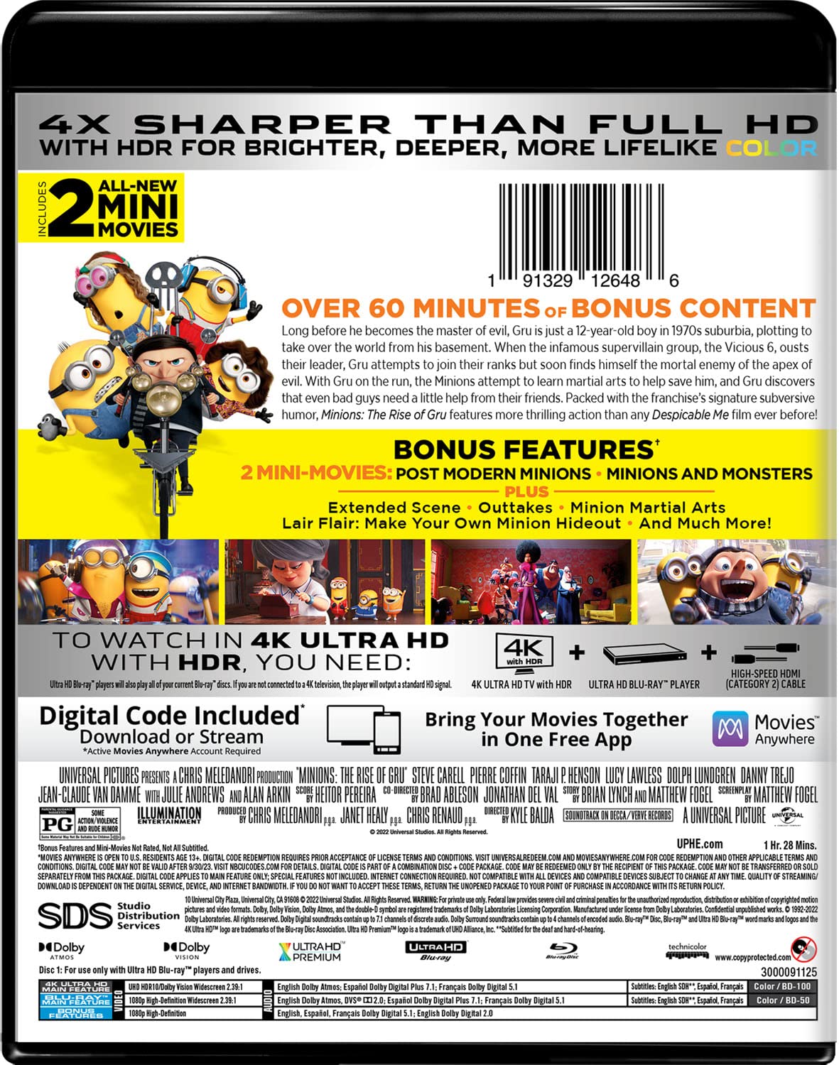 Minions- The Rise of Gru 4k Blu-ray Collectors Edition Official Reverse