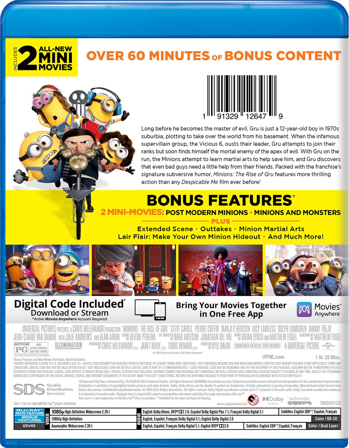 Minions- The Rise of Gru Blu-ray Collectors Edition Reverse