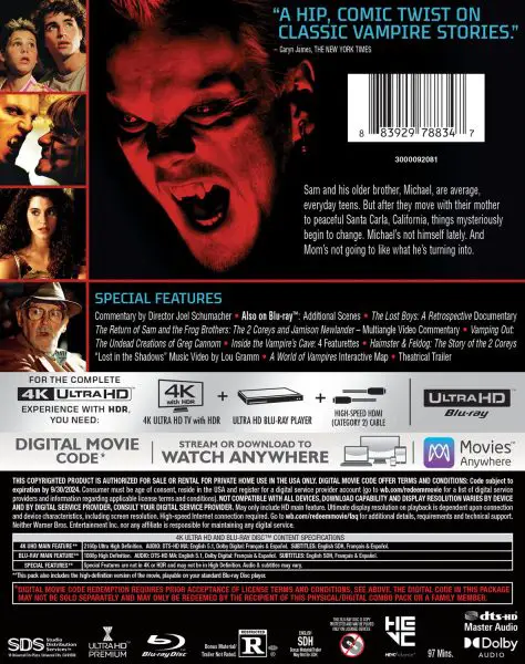 The Lost Boys 4k Blu-ray reverse