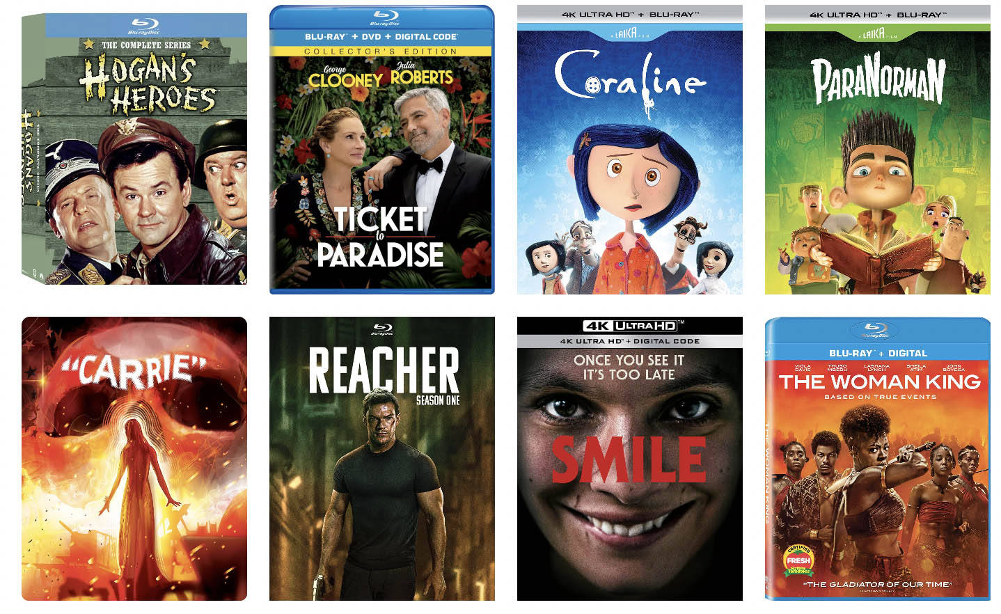 New 4k/Bluray Releases Smile, Coraline, ParaNorman, Reacher S1, The