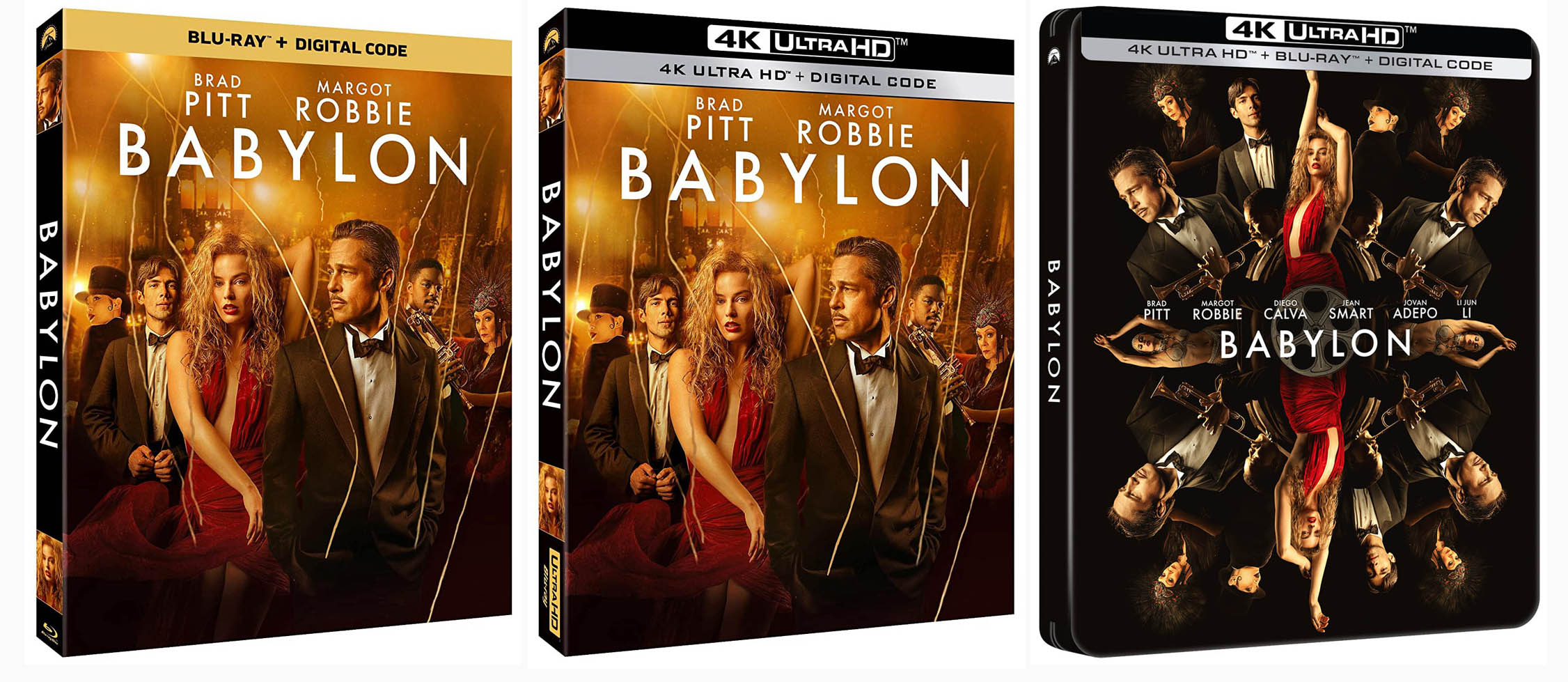 Babylon (2022) Blu-ray, 4k Blu-ray, & 4k SteelBook editions