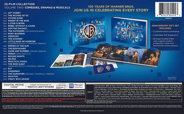 Warner Bros. 100th Anniversary Vol. 2 "Comedies, Dramas & Musicals" Blu-ray/Digital Buy on Amazon reverse