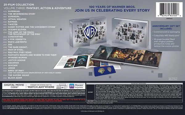 Warner Bros. 100th Anniversary Vol. 3 Fantasy, Action & Adventure Blu-ray/Digital