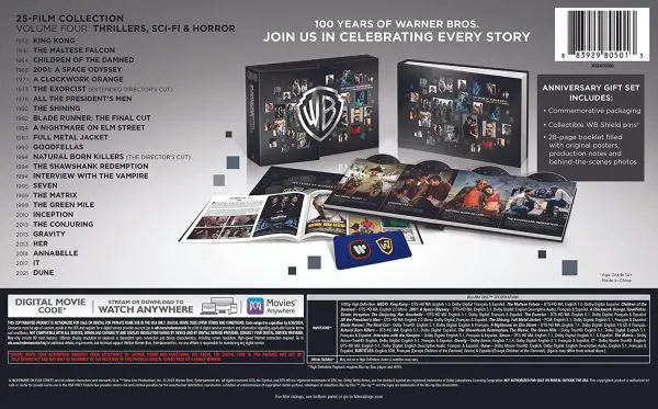 Warner Bros. 100th Anniversary Vol. 4 Thrillers, Sci-Fi & Horror reverse specs