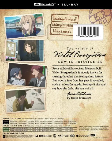 Violet Evergarden 4k Blu-ray