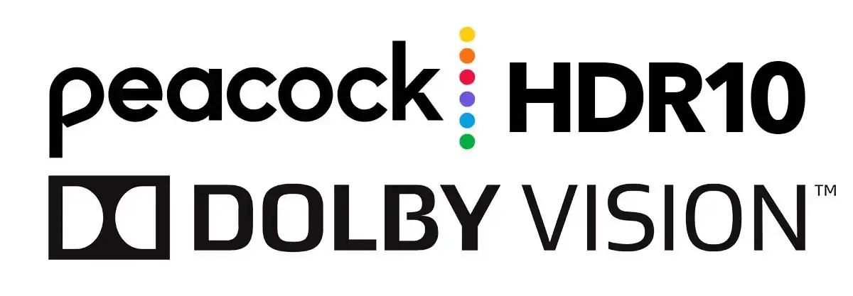 Peacock Dolby Vision HDR10 logos