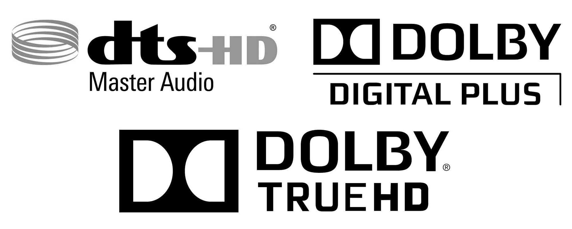 Dolby TrueHD Dolby Digital Plus DTS-HD audio 7.1 format logos