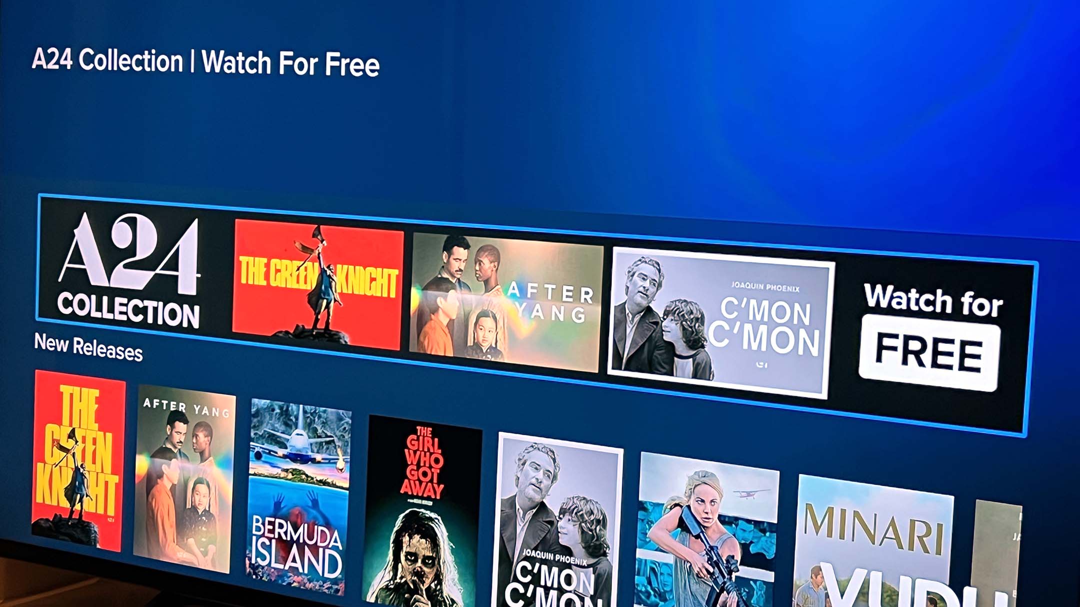 Vudu A24 movies free with ads