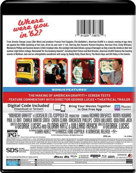 American Graffiti 4k Blu-ray specs