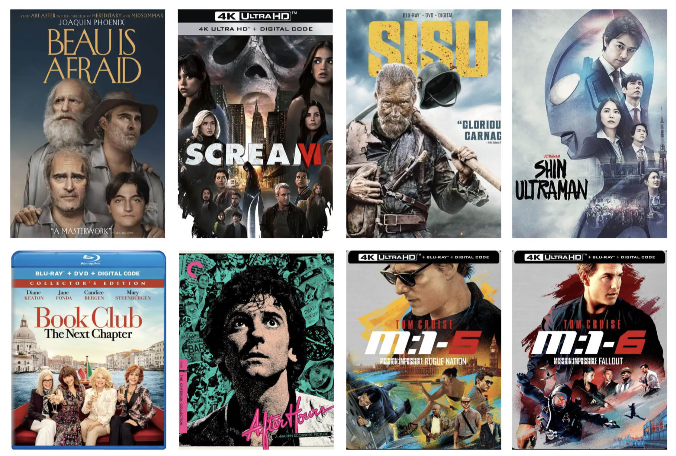 ew Blu-ray/4k Releases: Beau Is Afraid, Mission: Impossible SteelBooks, Scream VI, Sisu, & more!