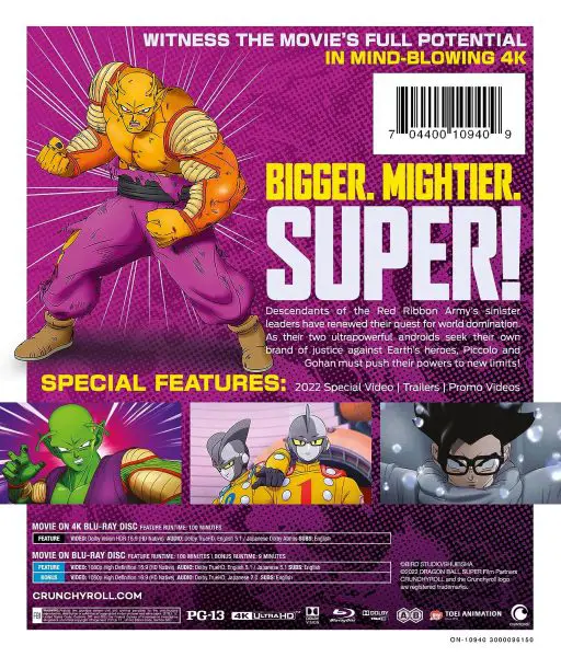 Dragon Ball Super: Super Hero (2022) 4k Blu-ray/Blu-ray Amazon Exclusive Edition 