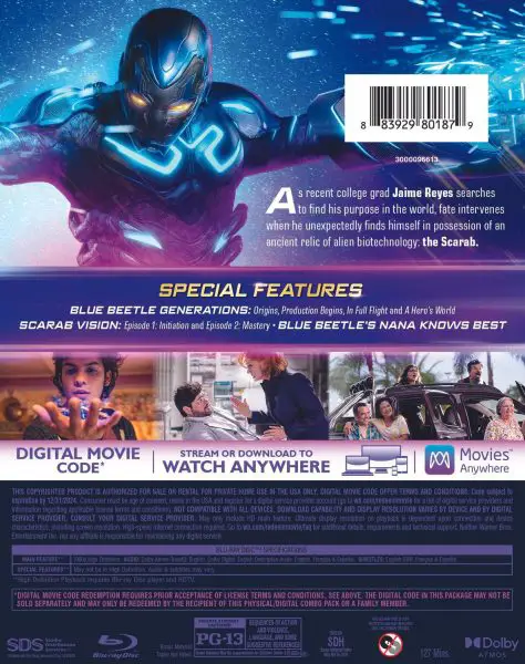 Blue Beetle (2023) Blu-ray specs